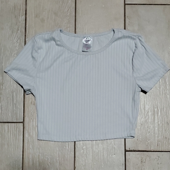 No Boundaries Tops - No Boundaries Ribbed White Crop Top - Women's Small